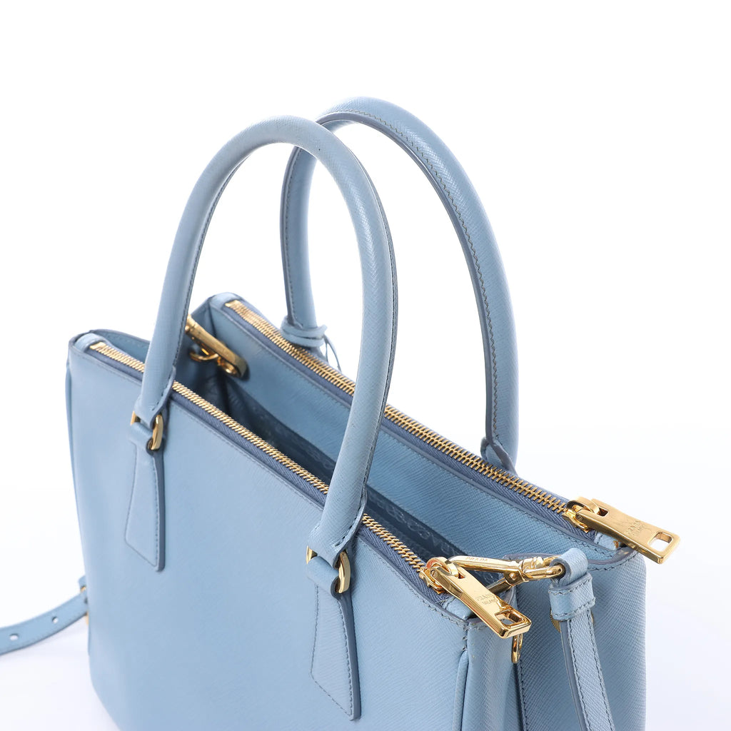 Prada Galleria Saffiano Lux Leather 2Way Handbag in Blue