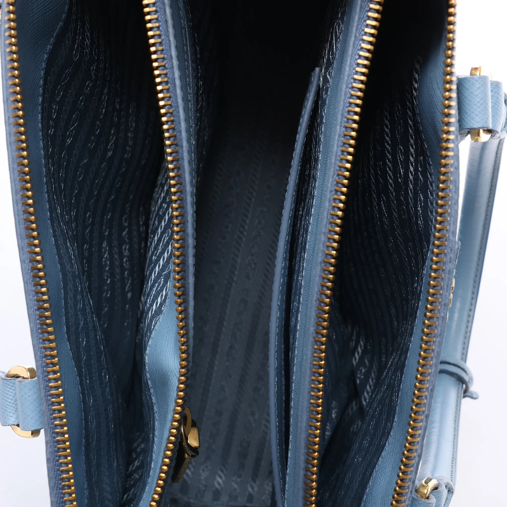 Prada Galleria Saffiano Lux Leather 2Way Handbag in Blue