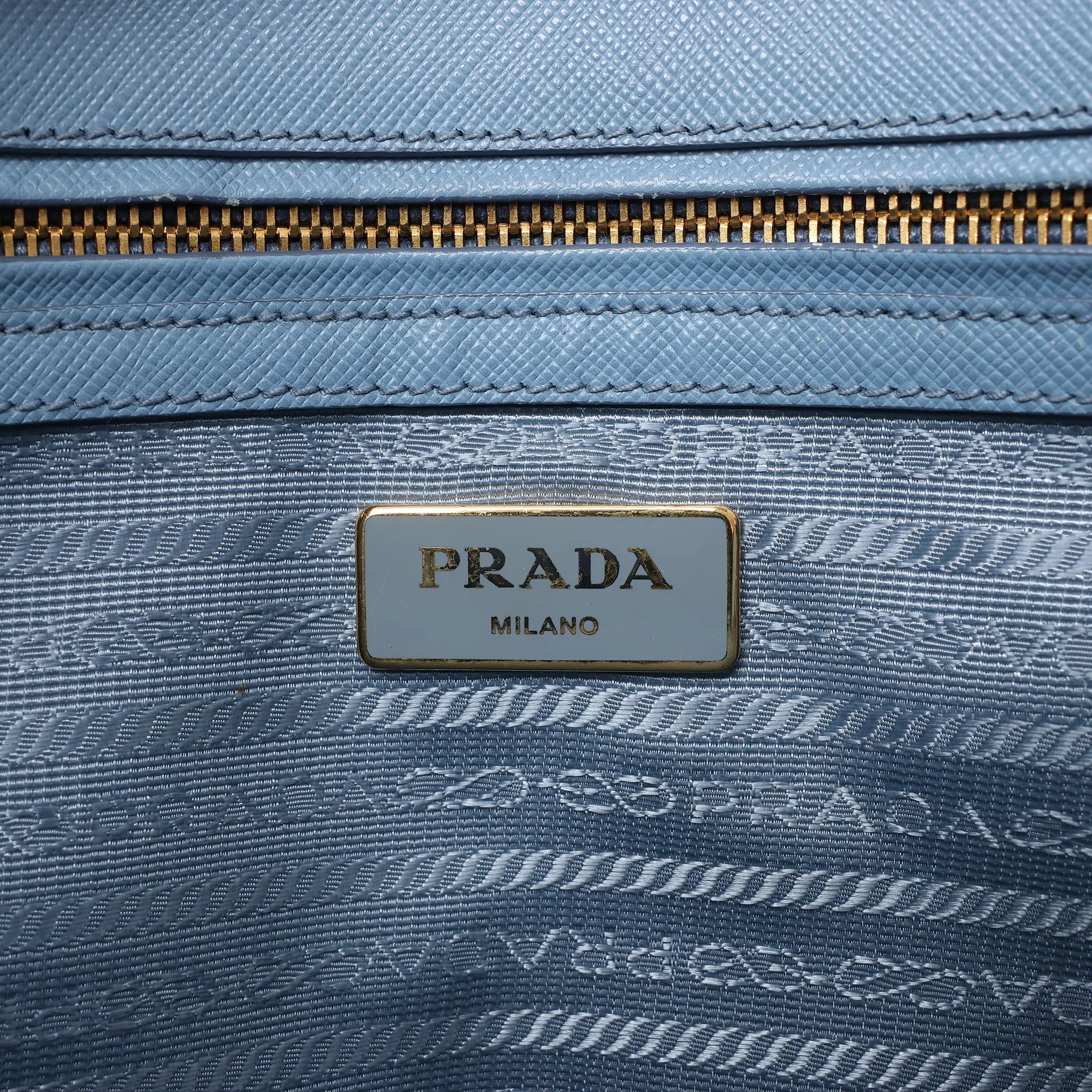 Prada Galleria Saffiano Lux Leather 2Way Handbag in Blue