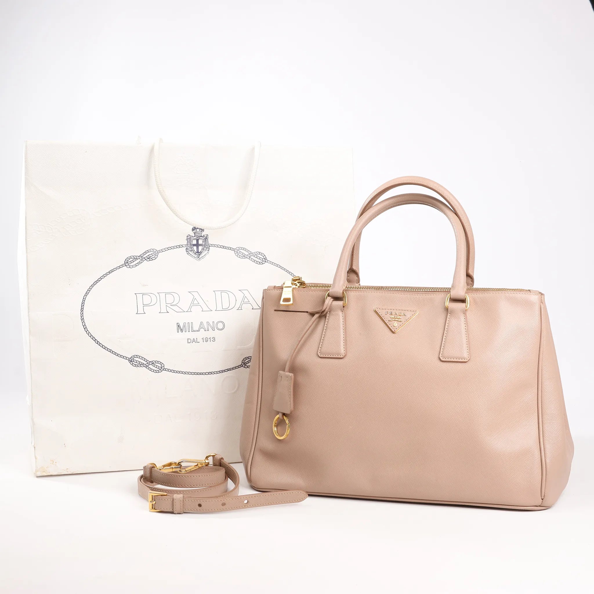 Prada Galleria Saffiano Lux Leather 2Way Handbag in Pink