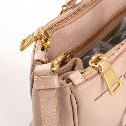 Prada Galleria Saffiano Lux Leder-Handtasche (2-in-1) in Rosa