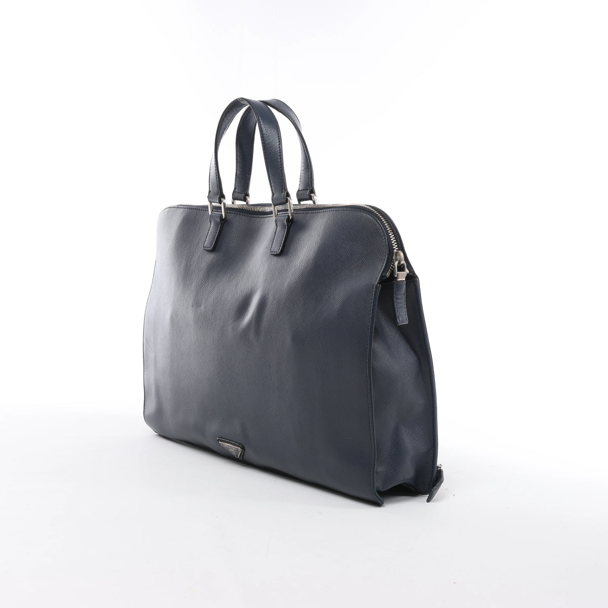 Bolso de mano Prada Galleria Saffiano Lux de piel bidireccional en azul marino 1BA274
