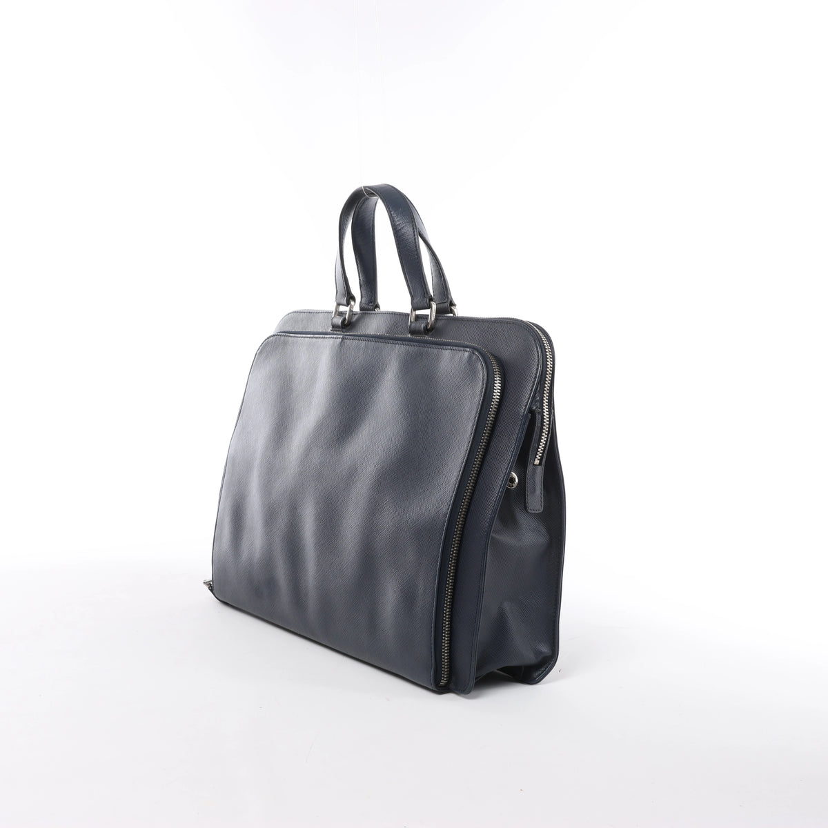 Bolso de mano Prada Galleria Saffiano Lux de piel bidireccional en azul marino 1BA274