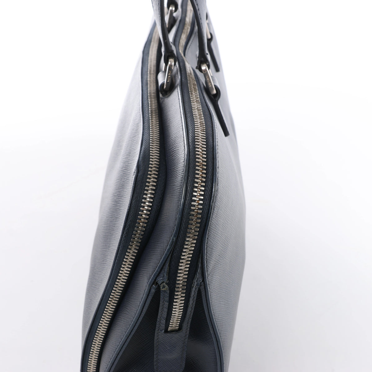 Bolso de mano Prada Galleria Saffiano Lux de piel bidireccional en azul marino 1BA274