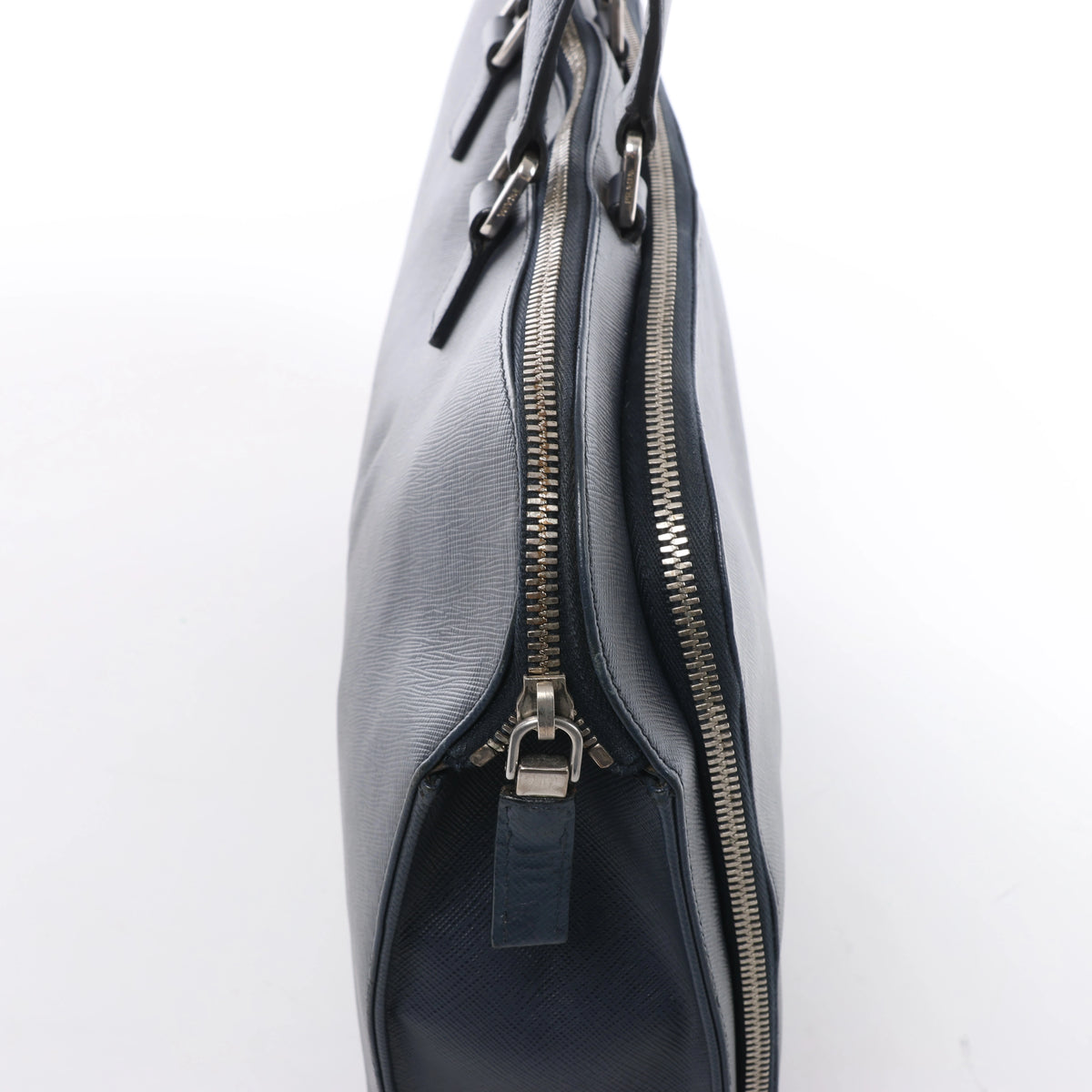Bolso de mano Prada Galleria Saffiano Lux de piel bidireccional en azul marino 1BA274