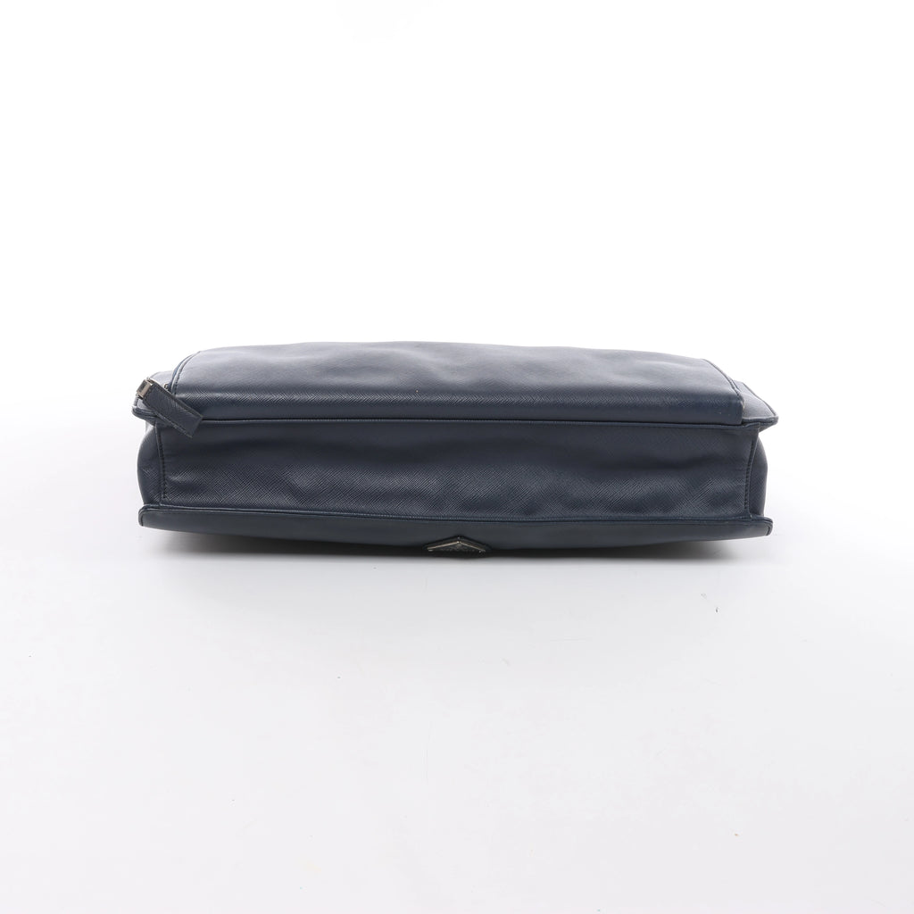 Bolso de mano Prada Galleria Saffiano Lux de piel bidireccional en azul marino 1BA274