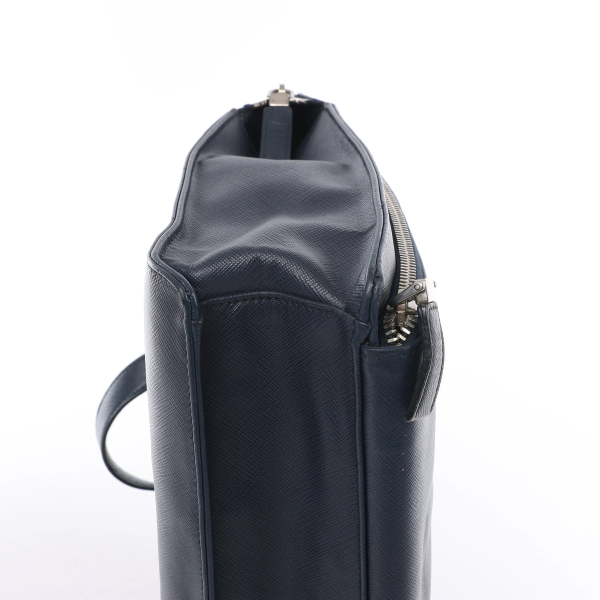 Bolso de mano Prada Galleria Saffiano Lux de piel bidireccional en azul marino 1BA274