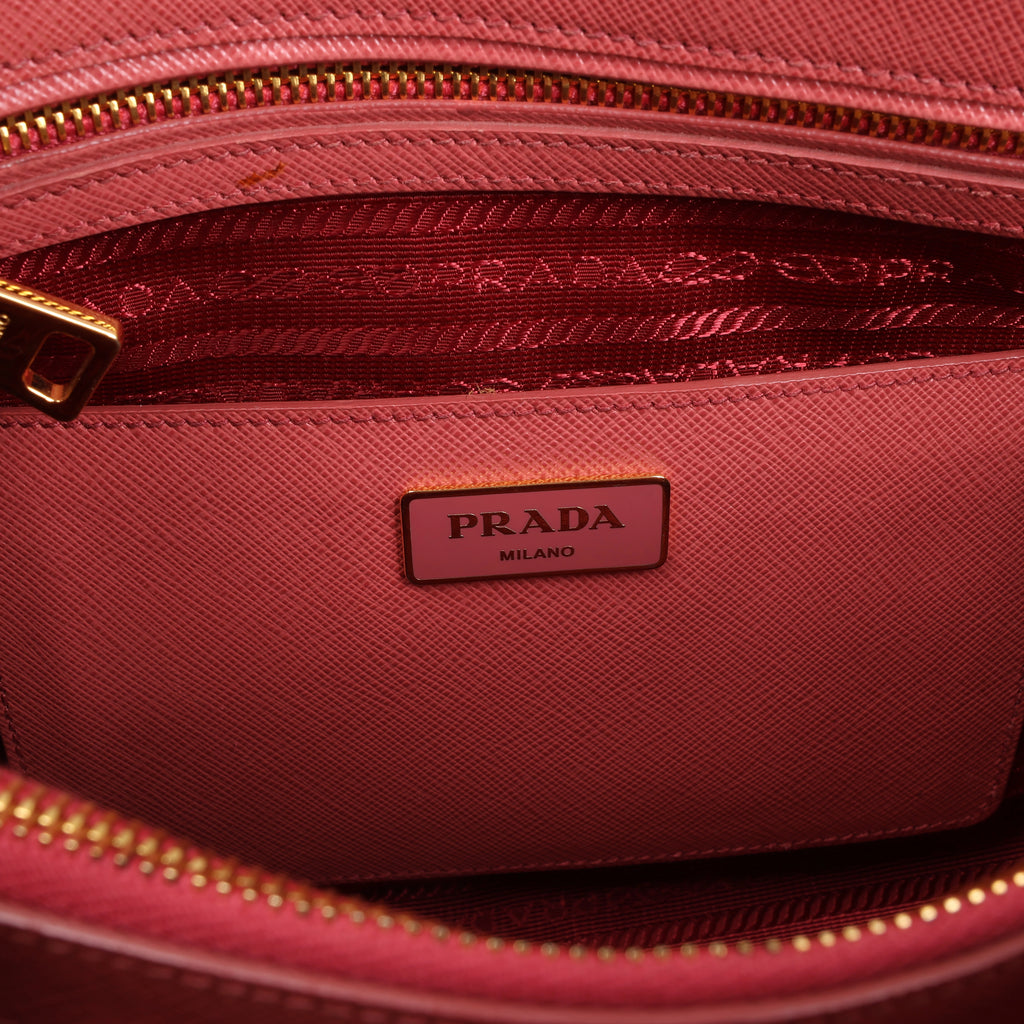 Prada Promenade Saffiano Lux Leather 2Way Handbag in Pink BL0837