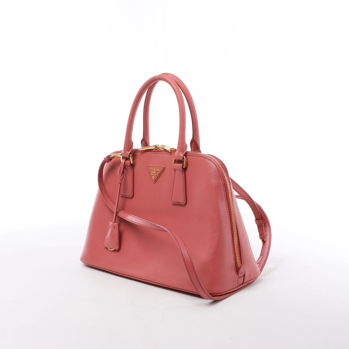 Prada Promenade Saffiano Lux Leather 2Way Handbag in Pink BL0837