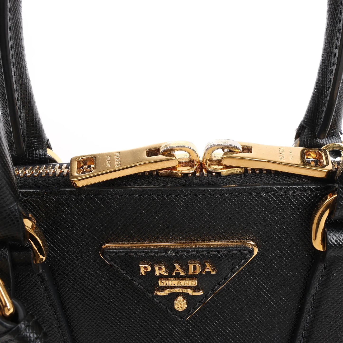 Prada Promenade Saffiano Lux Leather 2Way Handbag in Black