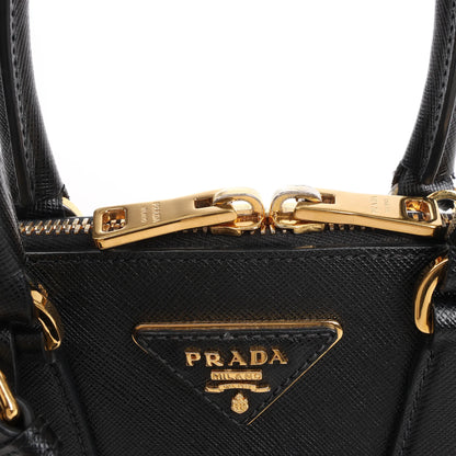 Prada Promenade Saffiano Lux Leather 2Way Handbag in Black