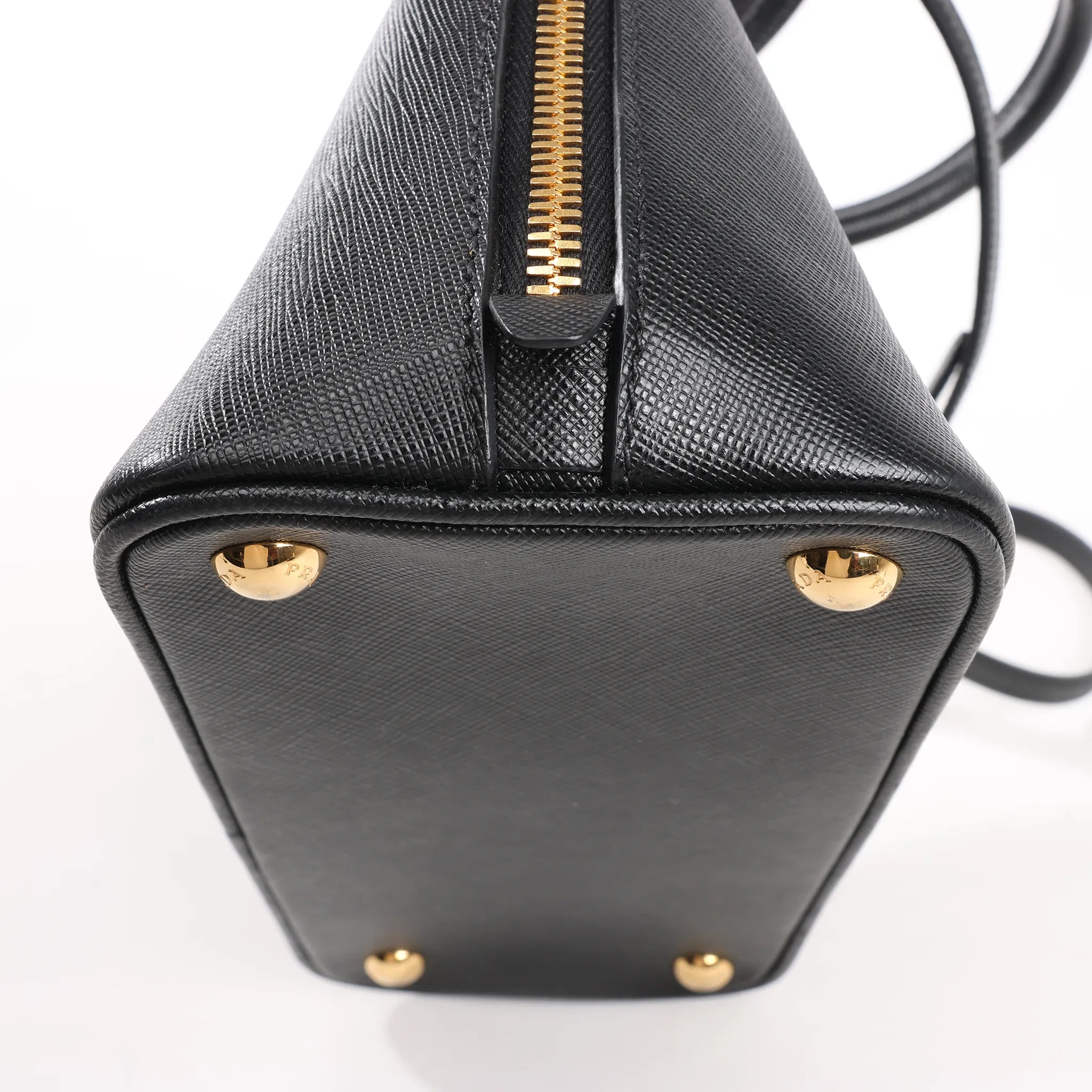 Prada Promenade Saffiano Lux Leather 2Way Handbag in Black