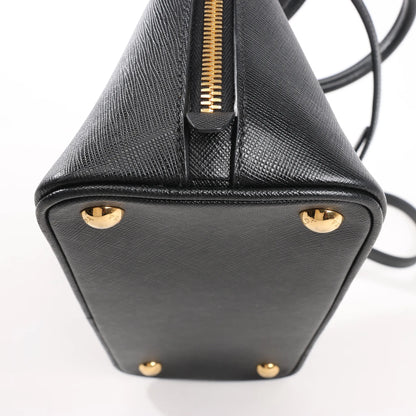 Prada Promenade Saffiano Lux Leather 2Way Handbag in Black