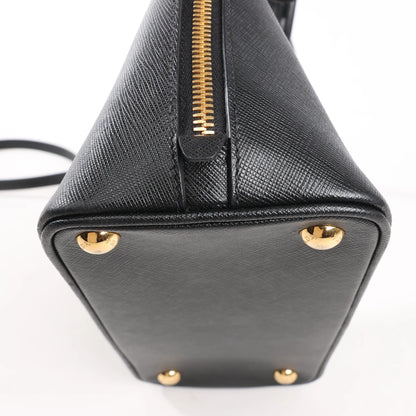 Prada Promenade Saffiano Lux Leather 2Way Handbag in Black