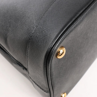 Prada Promenade Saffiano Lux Leather 2Way Handbag in Black