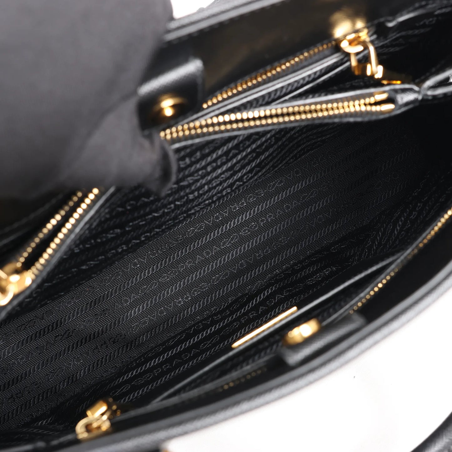 Prada Promenade Saffiano Lux Leather 2Way Handbag in Black