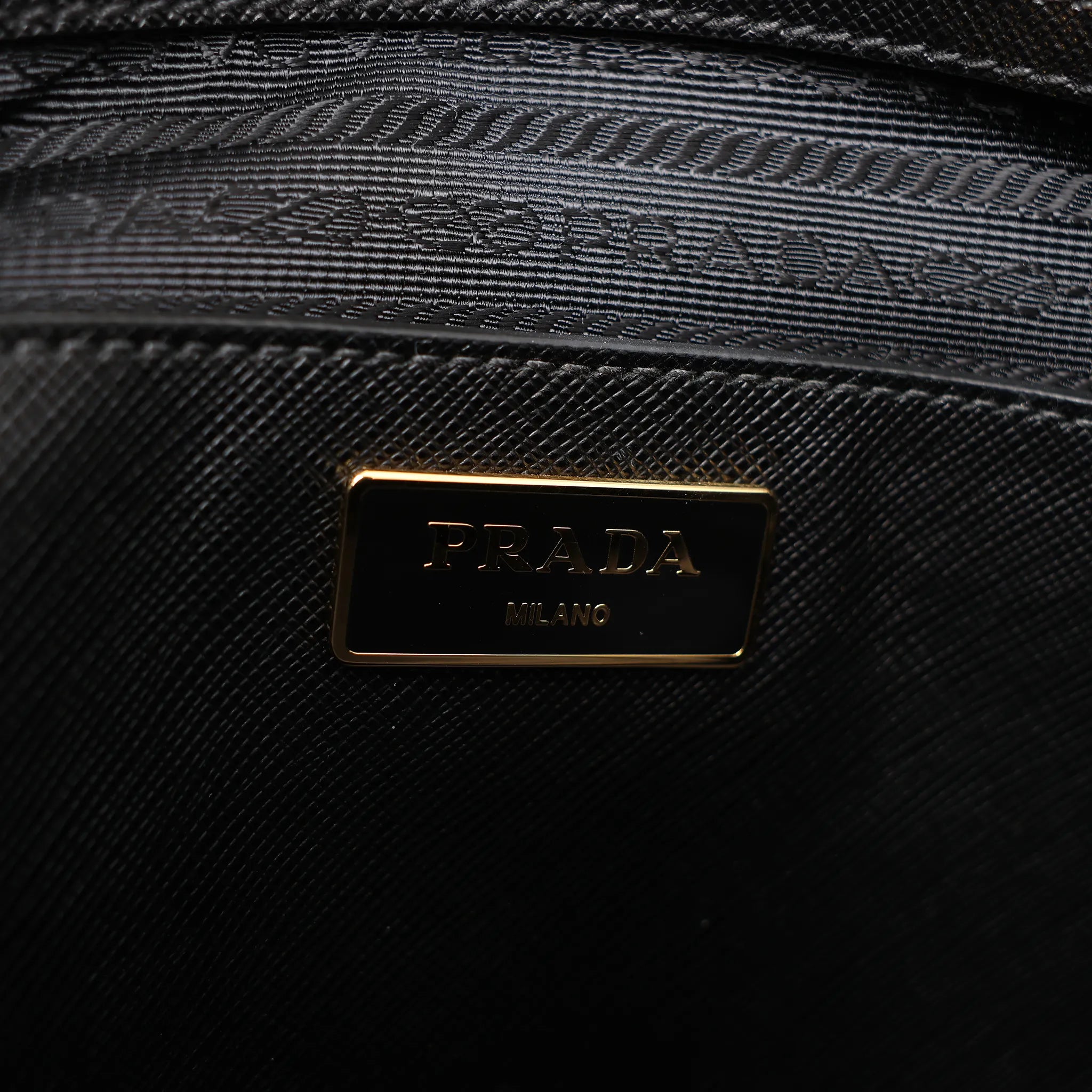 Prada Promenade Saffiano Lux Leather 2Way Handbag in Black