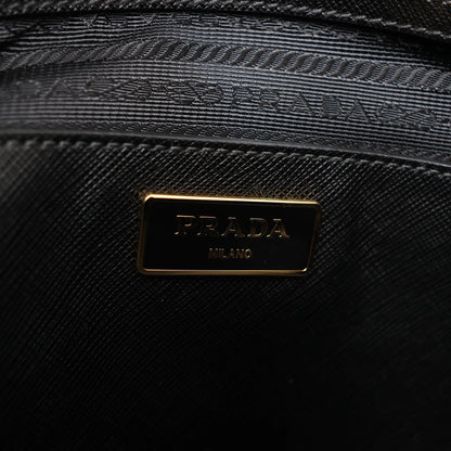 Prada Promenade Saffiano Lux Leather 2Way Handbag in Black