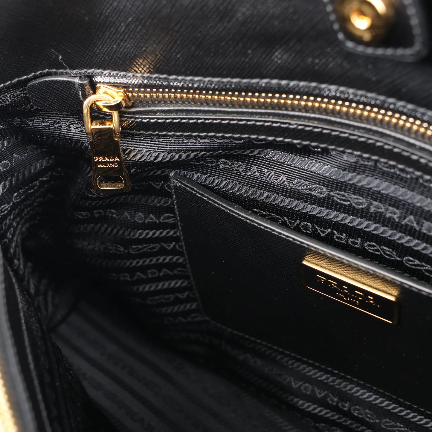 Prada Promenade Saffiano Lux Leather 2Way Handbag in Black