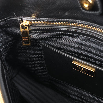 Prada Promenade Saffiano Lux Leather 2Way Handbag in Black