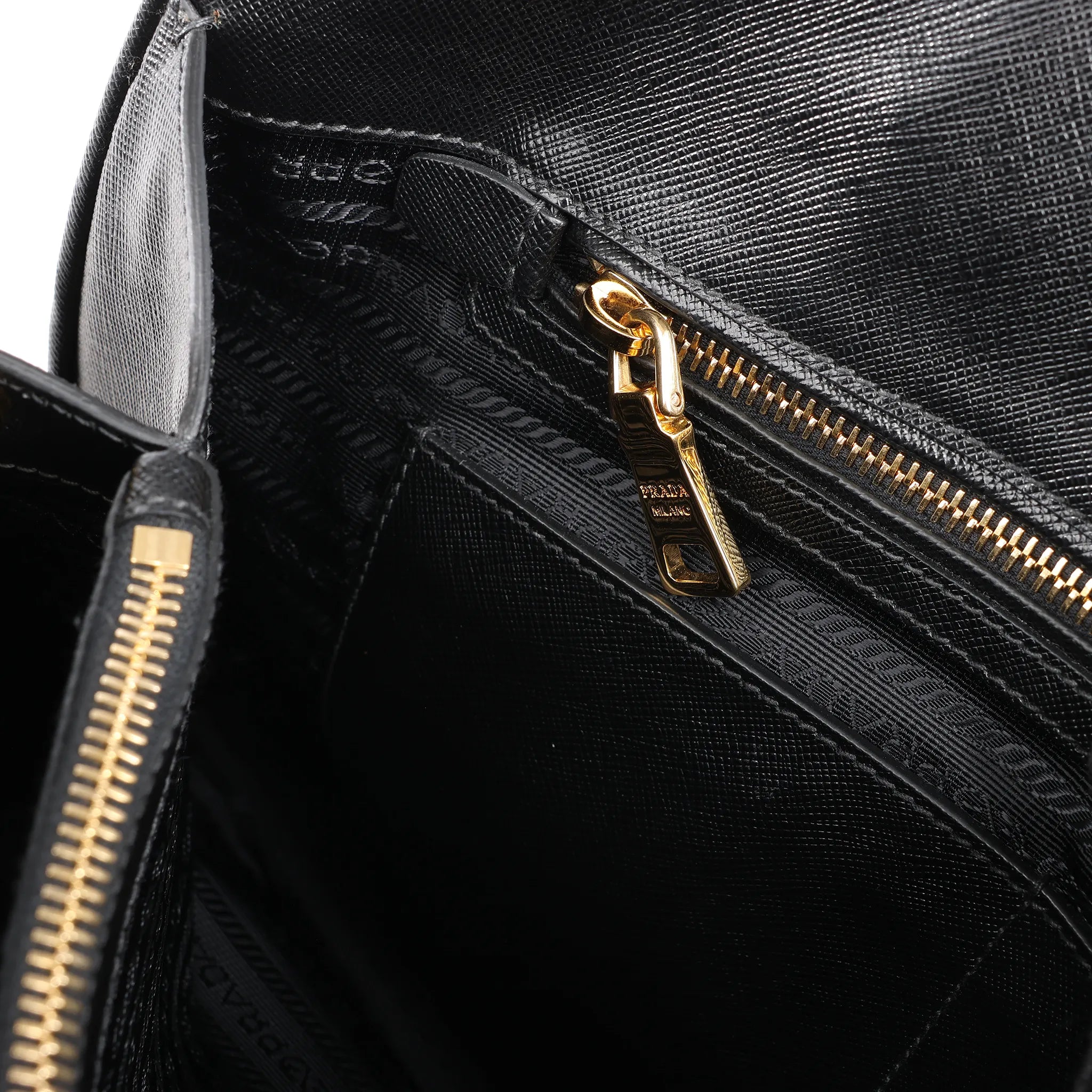 Prada Promenade Saffiano Lux Leather 2Way Handbag in Black