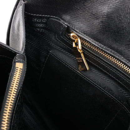 Prada Promenade Saffiano Lux Leather 2Way Handbag in Black