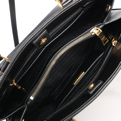 Prada Promenade Saffiano Lux Leather 2Way Handbag in Black