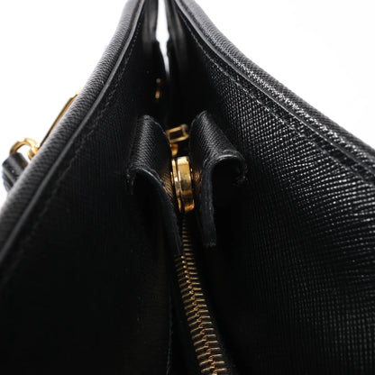 Prada Promenade Saffiano Lux Leather 2Way Handbag in Black