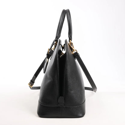 Prada Promenade Saffiano Lux Leather 2Way Handbag in Black
