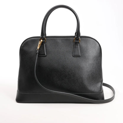 Prada Promenade Saffiano Lux Leather 2Way Handbag in Black