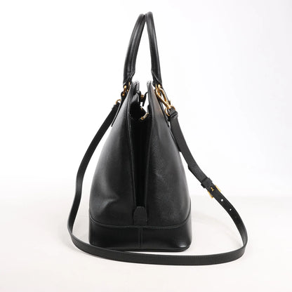 Prada Promenade Saffiano Lux Leather 2Way Handbag in Black