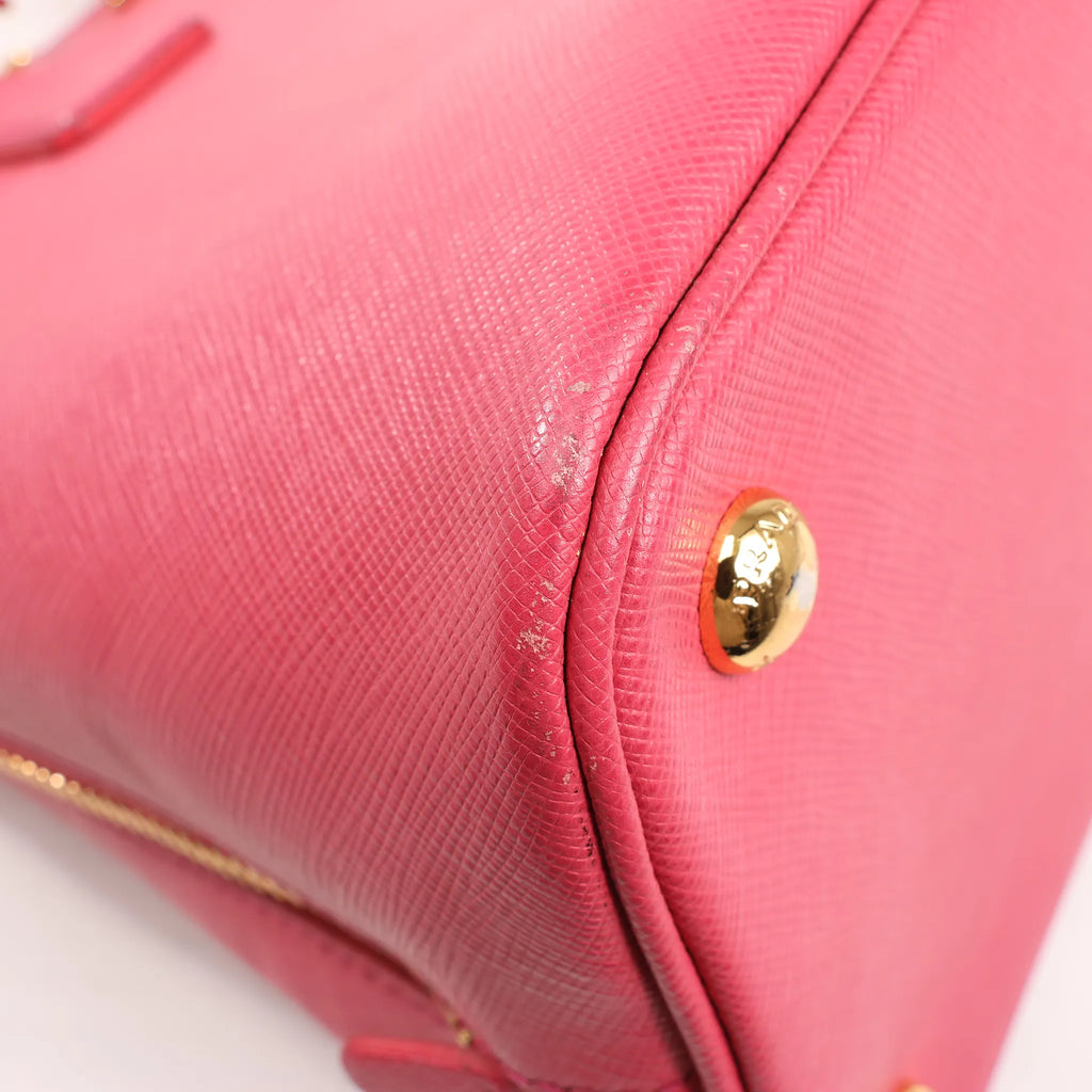 Prada Promenade Saffiano Lux Leather 2Way Handbag in Pink BL0837