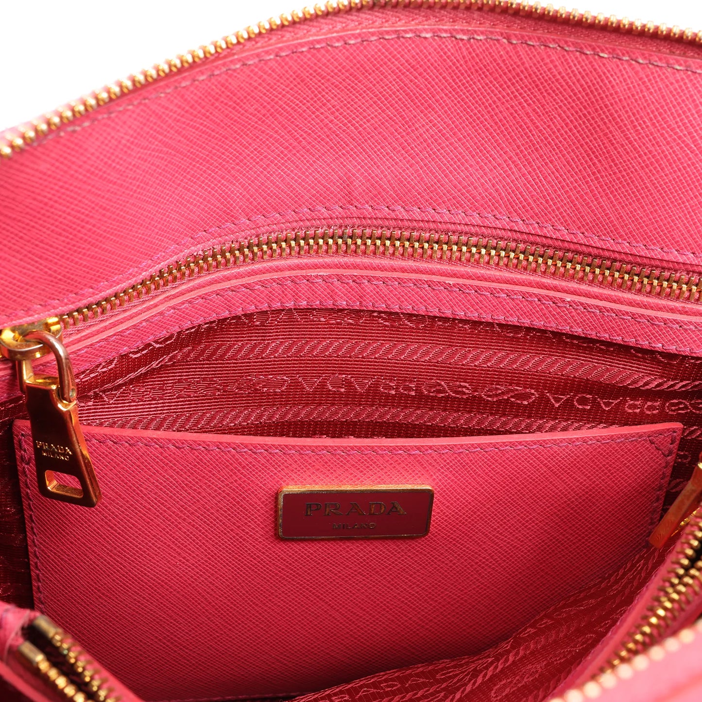 Prada Promenade Saffiano Lux Leather 2Way Handbag in Pink BL0837