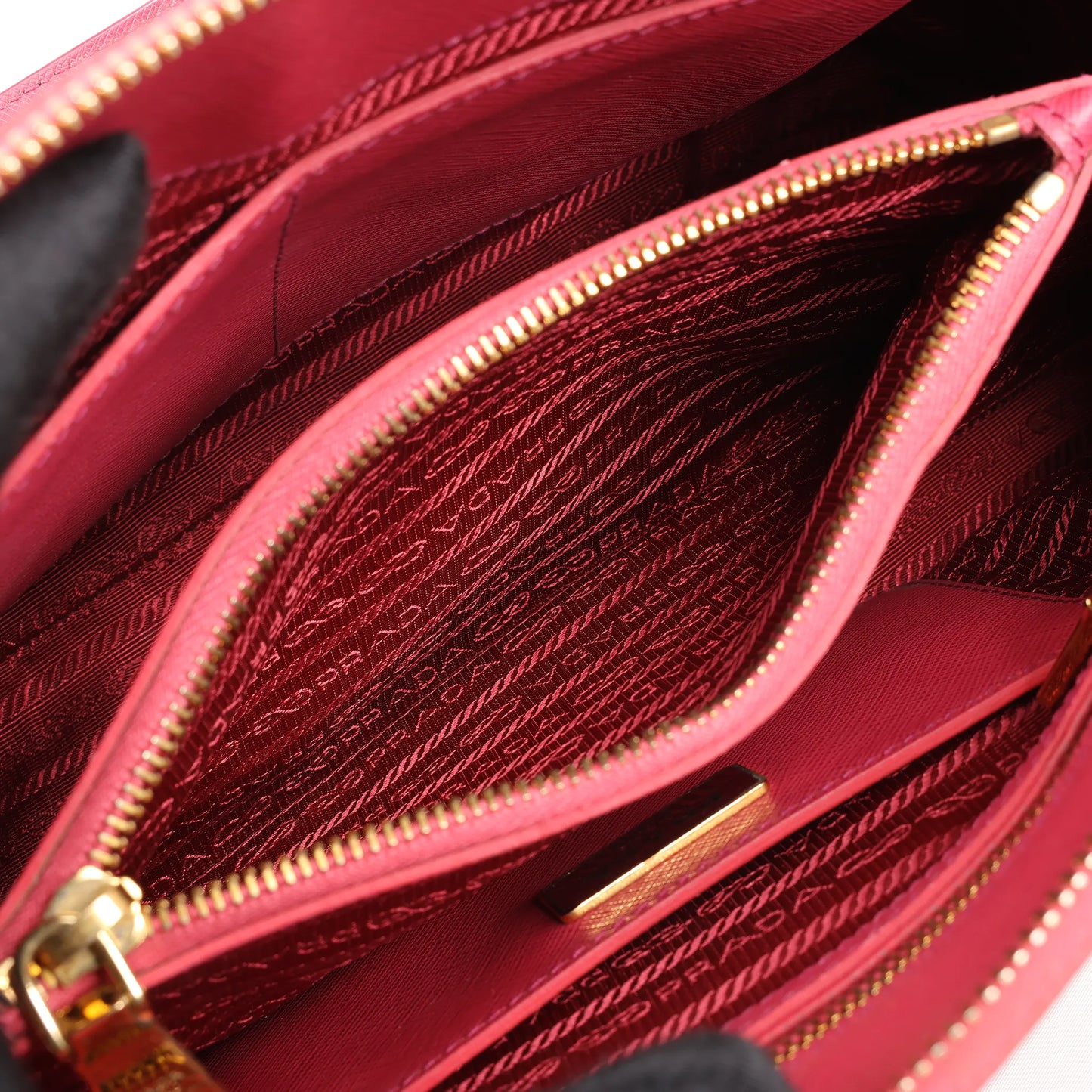 Prada Promenade Saffiano Lux Leather 2Way Handbag in Pink BL0837