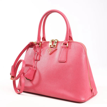 Prada Promenade Saffiano Lux Leather 2Way Handbag in Pink BL0837