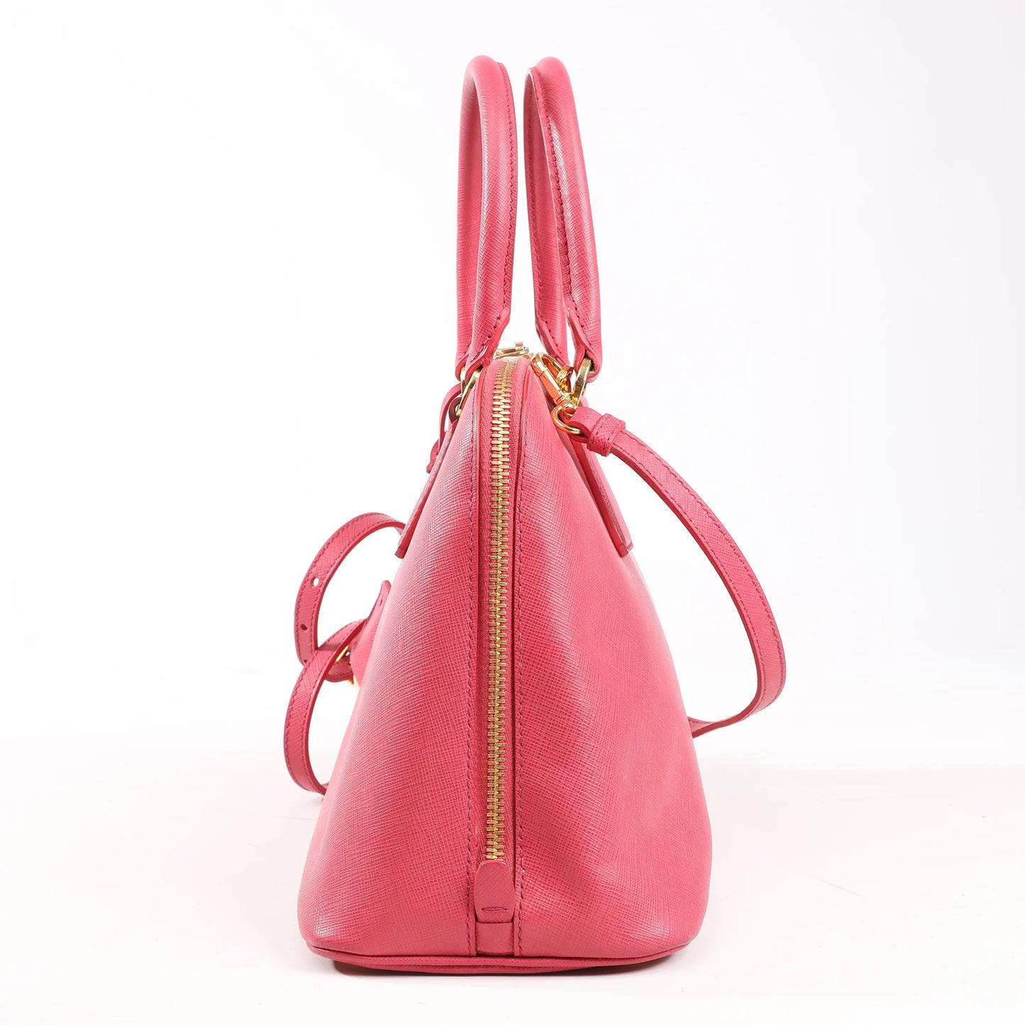 Prada Promenade Saffiano Lux Leather 2Way Handbag in Pink BL0837