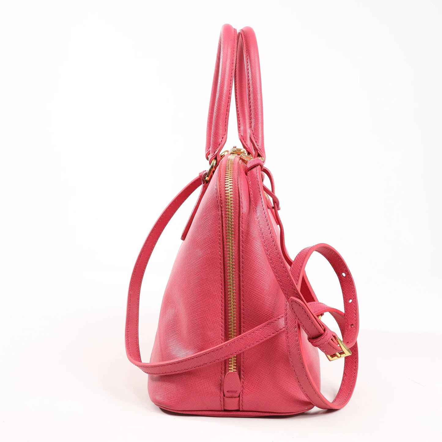 Prada Promenade Saffiano Lux Leather 2Way Handbag in Pink BL0837