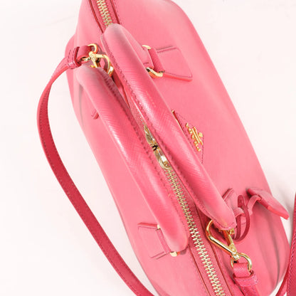 Prada Promenade Saffiano Lux Leather 2Way Handbag in Pink BL0837