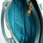 Bolso de mano Prada Galleria Saffiano Lux de cuero 2Way en azul 324823