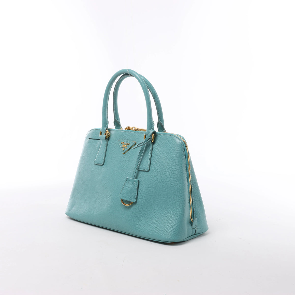 Bolso de mano Prada Galleria Saffiano Lux de cuero 2Way en azul 324823