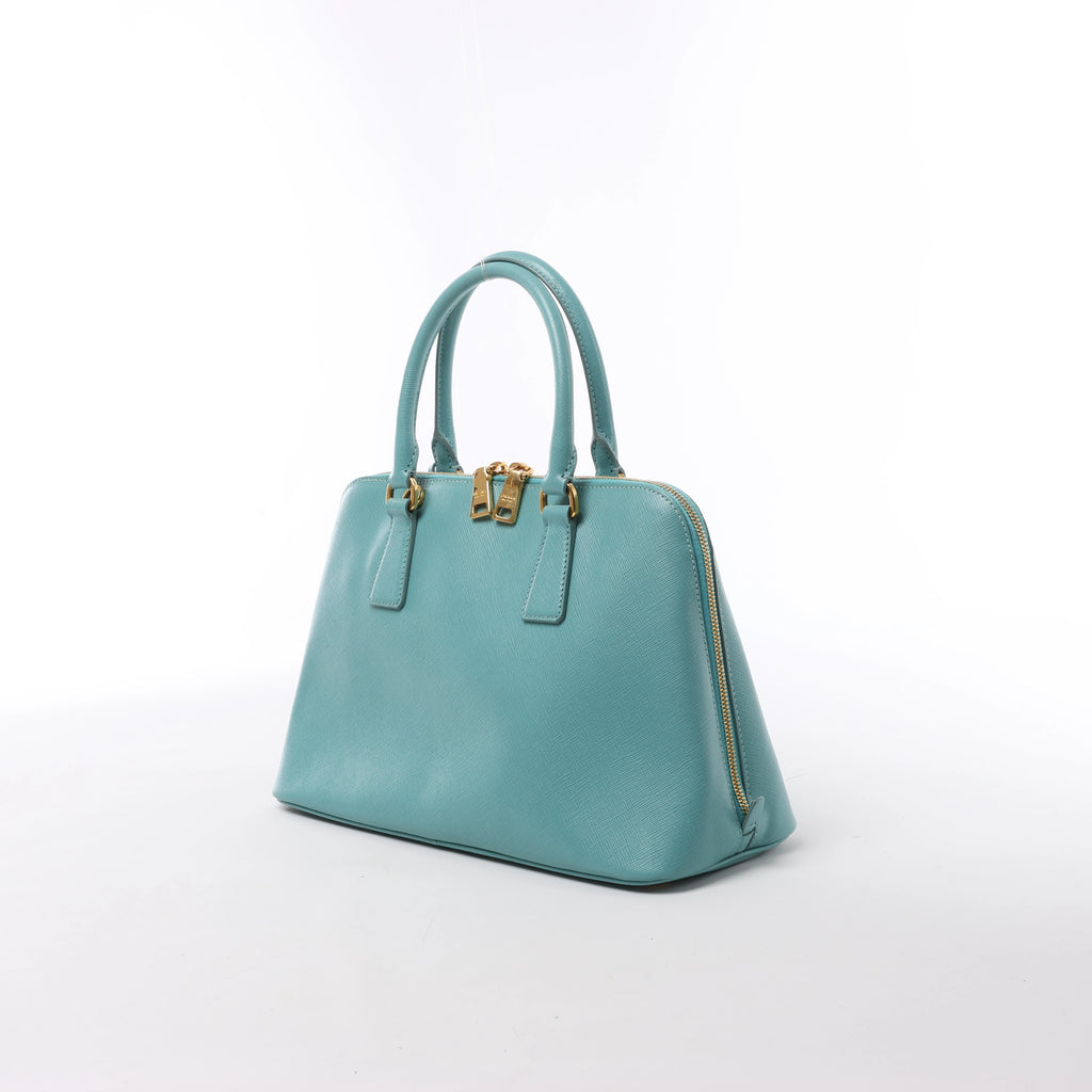 Bolso de mano Prada Galleria Saffiano Lux de cuero 2Way en azul 324823