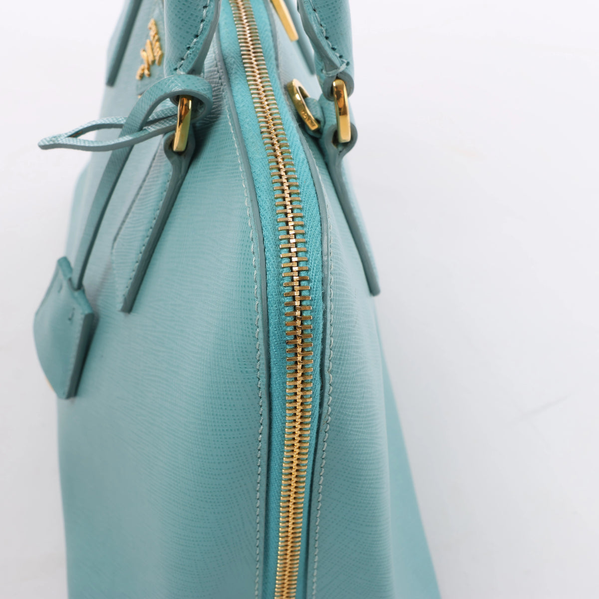 Bolso de mano Prada Galleria Saffiano Lux de cuero 2Way en azul 324823