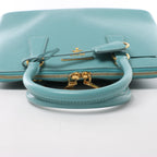 Bolso de mano Prada Galleria Saffiano Lux de cuero 2Way en azul 324823