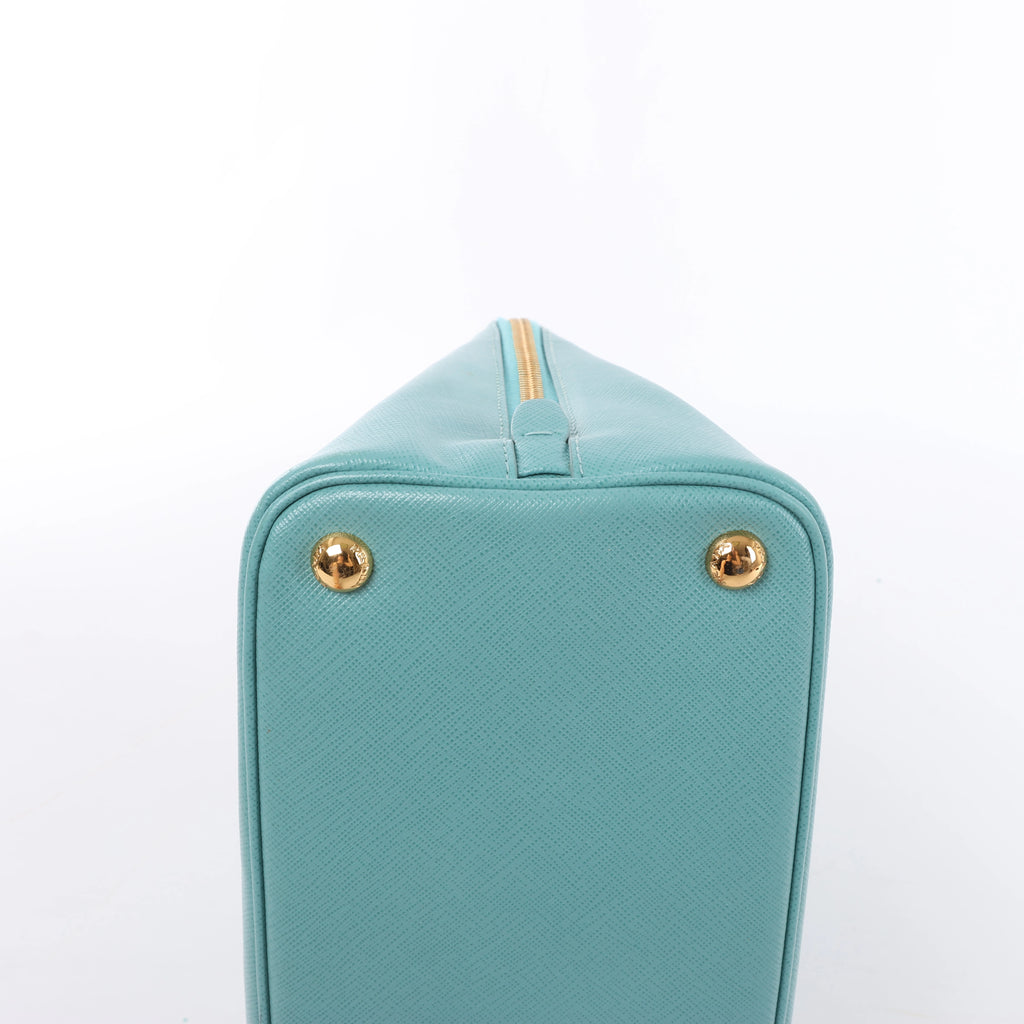 Bolso de mano Prada Galleria Saffiano Lux de cuero 2Way en azul 324823