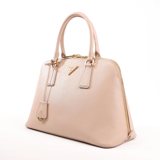 Prada Promenade Saffiano Lux Leather 2Way Handbag in Beige 1BA837