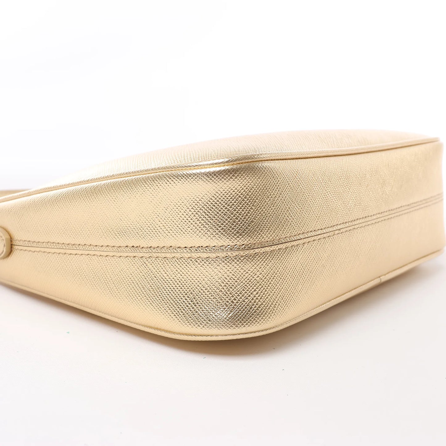 Prada Saffiano Lux Mini Re-Edition Shoulder Bag Platino 1BC204