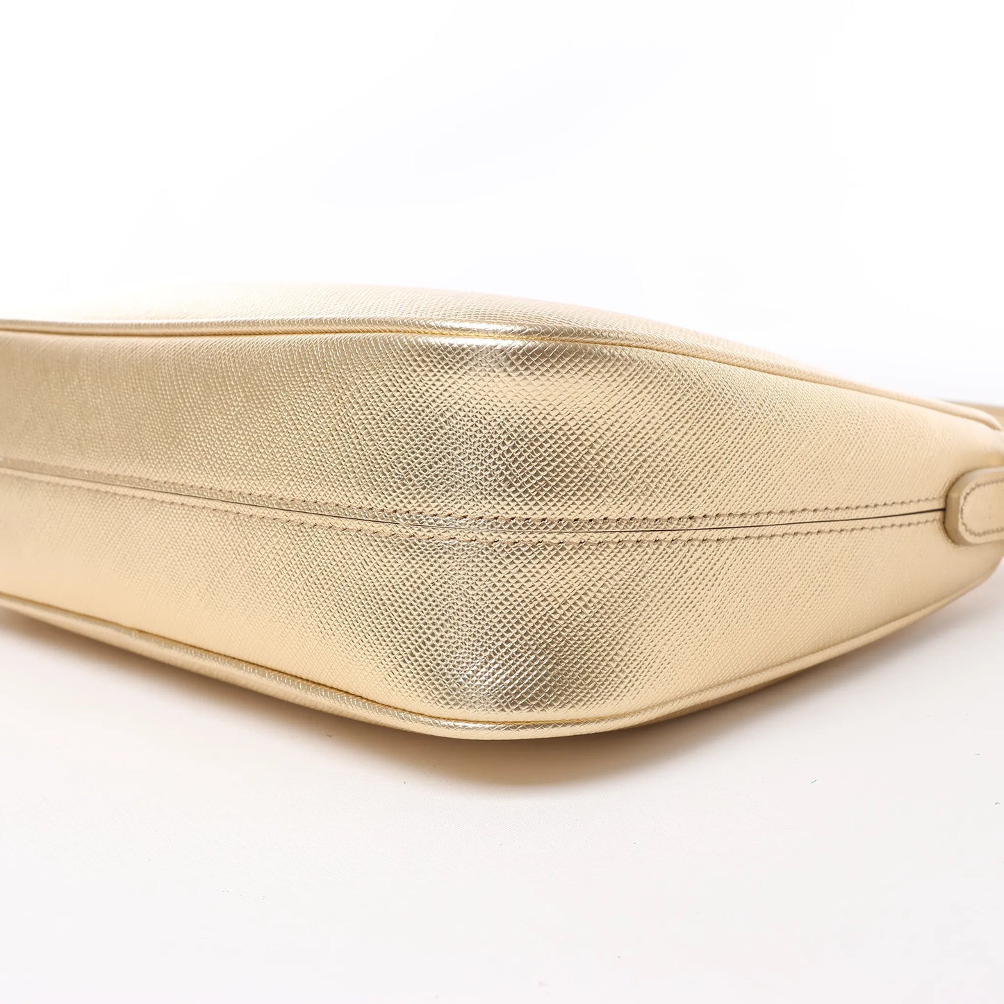 Prada Saffiano Lux Mini Re-Edition Shoulder Bag Platino 1BC204