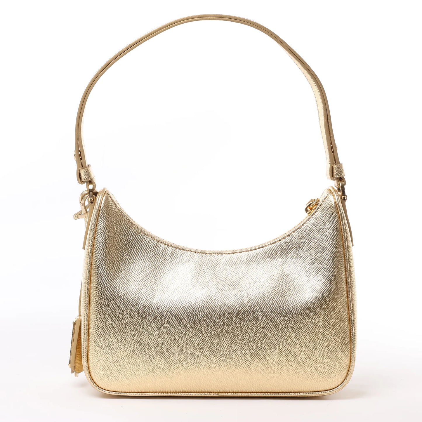 Prada Saffiano Lux Mini Re-Edition Shoulder Bag Platino 1BC204
