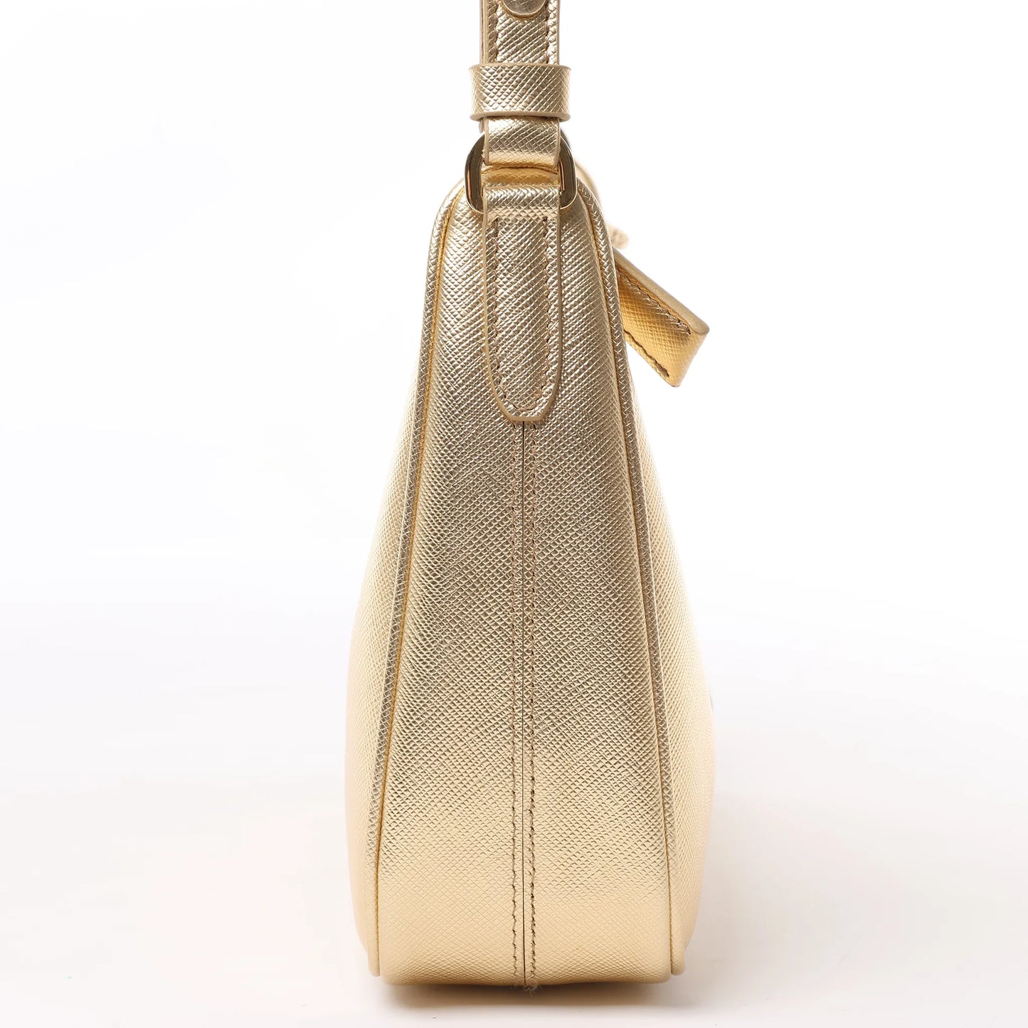 Prada Saffiano Lux Mini Re-Edition Shoulder Bag Platino 1BC204