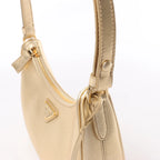 Prada Saffiano Lux Mini Re-Edition Shoulder Bag Platino 1BC204